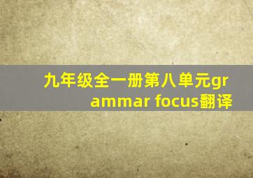 九年级全一册第八单元grammar focus翻译